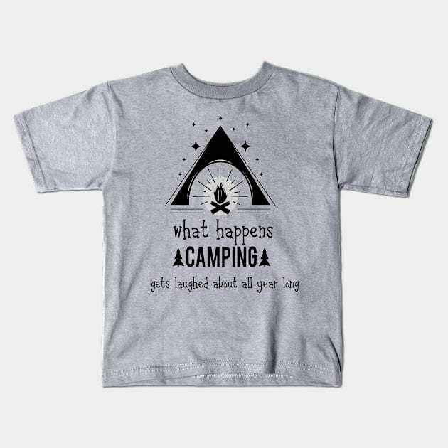 Camping Quote Humor Kids T-Shirt by Country Mouse Studio